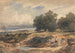 Landschap met mannen die zand zeven - David Cox Jnr — weergave van het kunstwerk