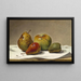 Drie peren en een appel - David Johnson — ingelijst kunstwerk aan de muur