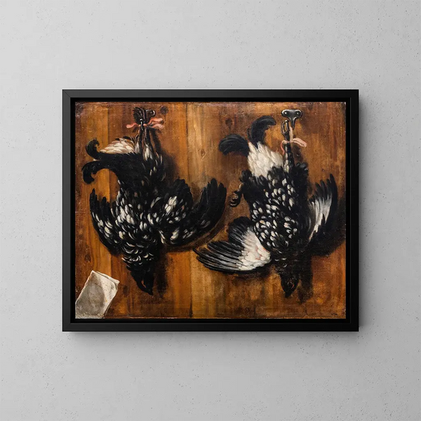 Zwart haan - David Klöcker Ehrenstrahl — ingelijst kunstwerk aan de muur