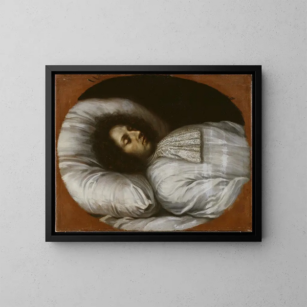 van Charles XI op zijn sterfbed - David Klöcker Ehrenstrahl — ingelijst kunstwerk aan de muur