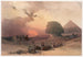 Benadering van de simoon, Gizeh-woestijn - David Roberts — weergave van het kunstwerk