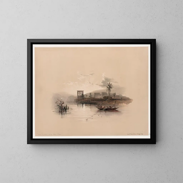 Île de Phil op de Nijl in Nubië - David Roberts — ingelijst kunstwerk aan de muur