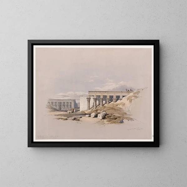 zijaanzicht van de tempel genaamd het Typhonion in Dendera - David Roberts — ingelijst kunstwerk aan de muur