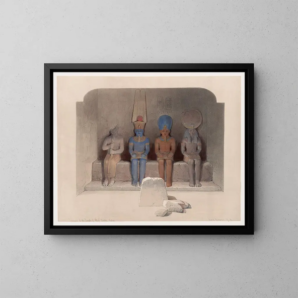 van het tempelheiligdom van Abu Simbel in Nubië - David Roberts — ingelijst kunstwerk aan de muur