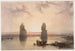 van de Standbeelden van Memnon in Thebe tijdens de overstroming - David Roberts — weergave van het kunstwerk
