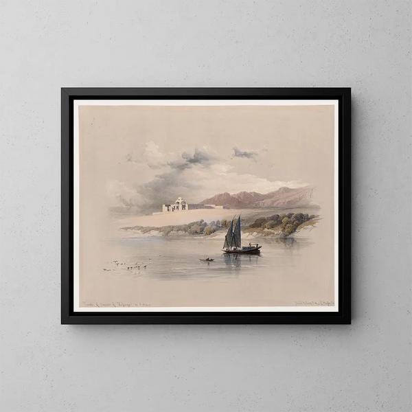 Tempel van Amada in Hassaya in Nubië - David Roberts — ingelijst kunstwerk aan de muur