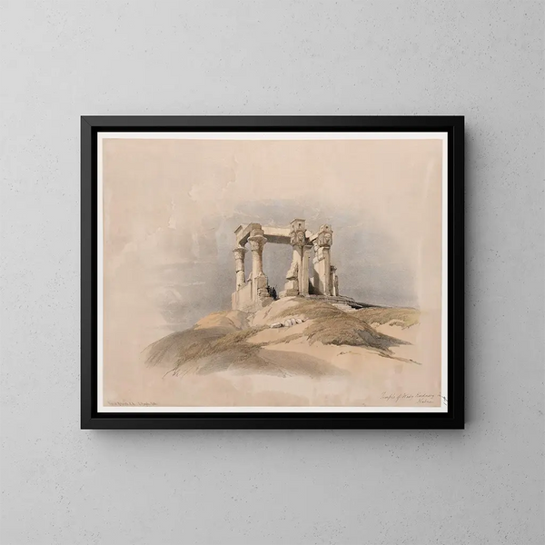 Tempel van Wady Kardassy Qirts in Nubië - David Roberts — ingelijst kunstwerk aan de muur