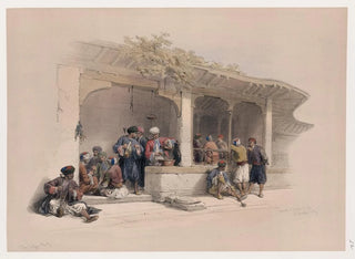 Het café - David Roberts — weergave van het kunstwerk