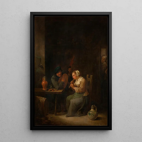 Duo - David Teniers de Jonge — ingelijst kunstwerk aan de muur