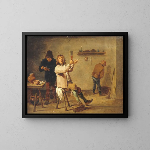 De Lied van de Drank - David Teniers de Jonge — ingelijst kunstwerk aan de muur