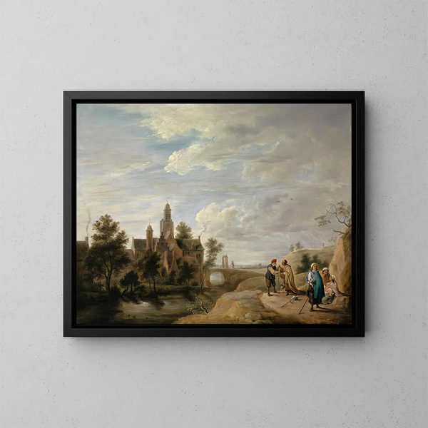Landschap met figuren van staffage - David Teniers de Jonge — ingelijst kunstwerk aan de muur