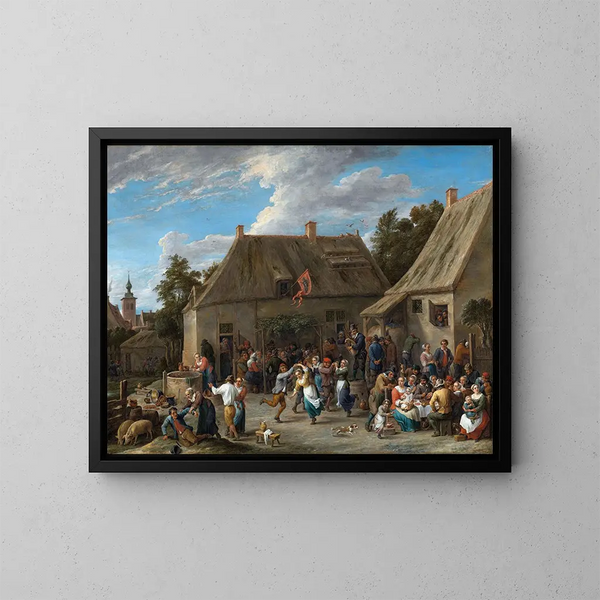Feest van de boeren - David Teniers de Jonge — ingelijst kunstwerk aan de muur