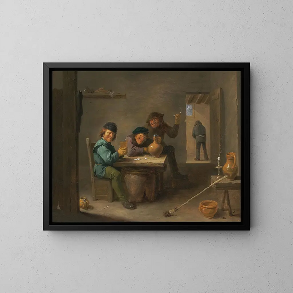 van Landbouwers in een herberg - David Teniers de Jonge — ingelijst kunstwerk aan de muur