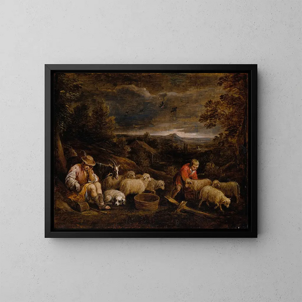 van Bergers en schapen - David Teniers de Jonge — ingelijst kunstwerk aan de muur