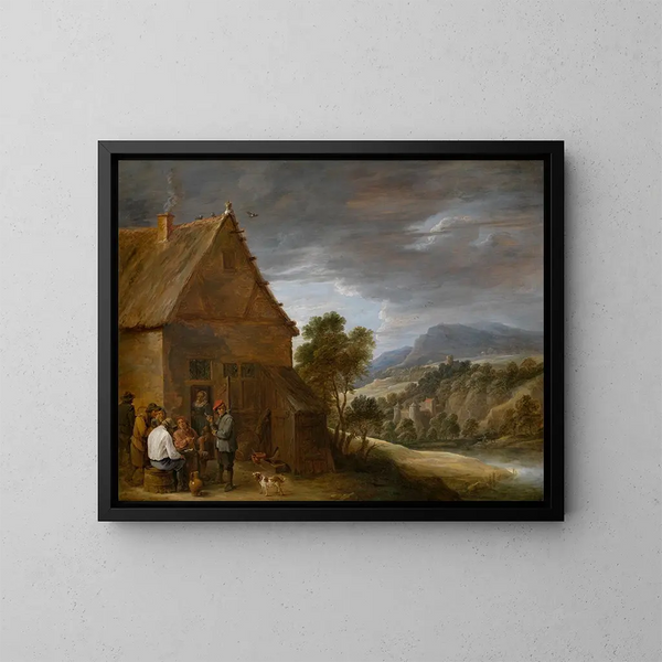 Kroegenscène - David Teniers de Jonge — ingelijst kunstwerk aan de muur