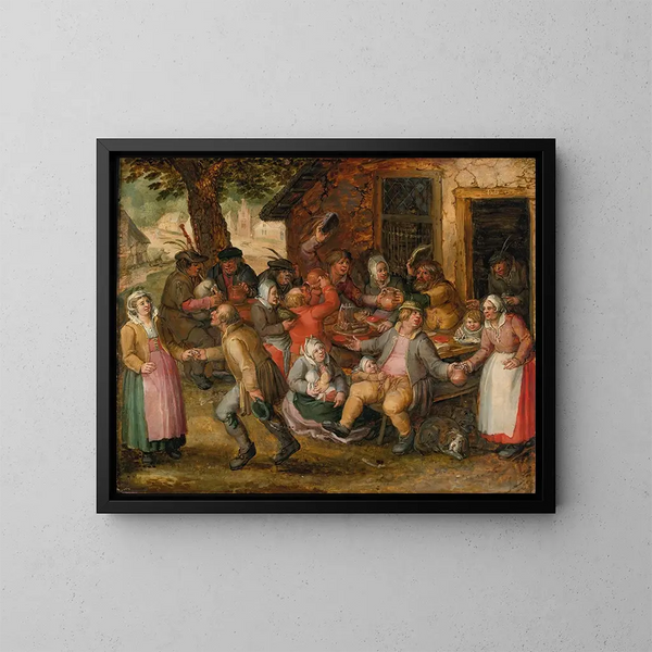Feest van de boeren - David Vinckboons — ingelijst kunstwerk aan de muur