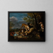Jachtstilleven met honden - David de Coninck — ingelijst kunstwerk aan de muur