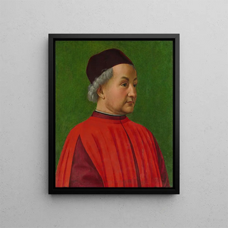 Portret van een man - Davide Ghirlandaio — ingelijst kunstwerk aan de muur