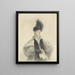 Portrait of a lady standing with a black shawl and a black hat - Denis Auguste Marie Raffet — framed artwork on a wall