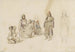 Study sheet with seated woman and children at Dereky in Turkey - Denis Auguste Marie Raffet — artwork view