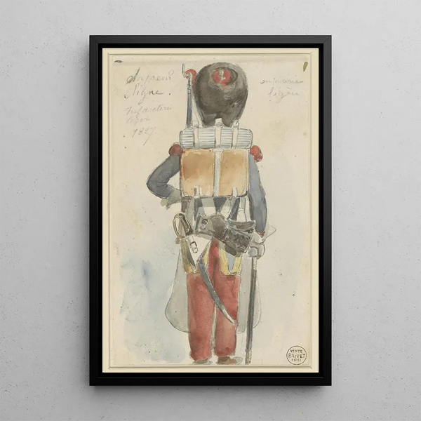 Reproductie van het schilderij Studie van een uniform - Denis Auguste Marie Raffet