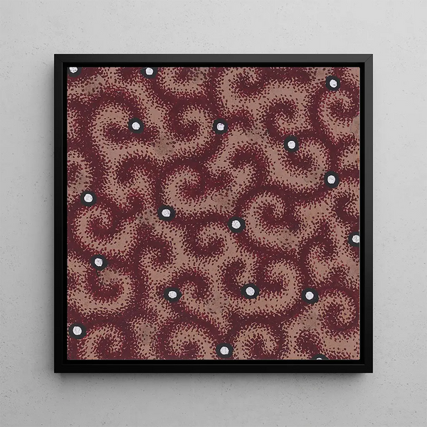Design textile de perles éparpillées sur un fond de branches enroulées - Anonyme