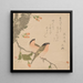 Two Goldfinches on a Double-Petaled Cherry Blossom - Kubo Shunman — framed artwork on a wall