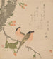 Two Goldfinches on a Double-Petaled Cherry Blossom - Kubo Shunman — artwork view