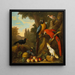 van Twee ara's, een kaketoe, een raaf met een rode snavel en andere vogels in een landschap met fruit - Jakob Bogdny — ingelijst kunstwerk aan de muur