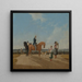 Two horsemen and two girls with flowers - Wilhelm von Kobell — framed artwork on a wall