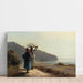 Reproductie van het schilderij van twee vrouwen die aan de rand van de zee praten, Saint Thomas - Camille Pissarro