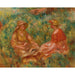 Reproductie van het schilderij van Twee meisjes in een weide (twee vrouwen in het gras) - Pierre-Auguste Renoir
