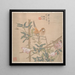 Two birds perched on a flowering rose bush - Ren Yi — framed artwork on a wall