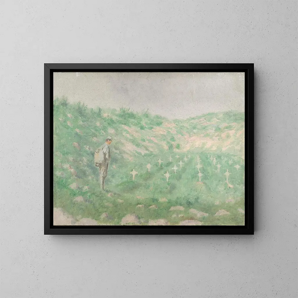 Militair kerkhof - Dezider Czader — ingelijst kunstwerk aan de muur