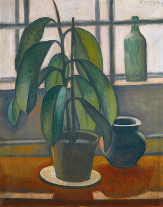 Dezs Czigny - A Rubber Plant On A Window Ledge.webp
