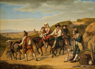 Dietrich Wilhelm Lindau - Peasants At Monte Mario On Their Way To Rome.webp