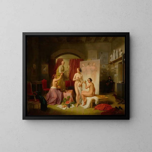 De Drie Gratiën - Dietrich Wilhelm Lindau — ingelijst kunstwerk aan de muur