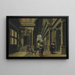 Elegant figures in a courtyard - Dirck van Delen — framed artwork on a wall