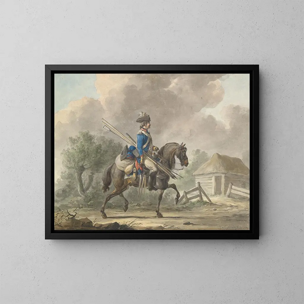 van het Nederlandse Dragoon-schilderij van de Algemene Garde - Dirk Langendijk — ingelijst kunstwerk aan de muur