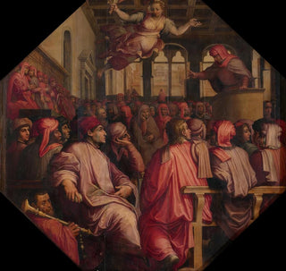 Discours d'Antonio Giacomini pour la guerre contre Pise dans la Sala dei Duecento - Giorgio Vasari