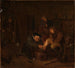 van de arts die het been van een man verbandt - Egbert Van Heemskerck — weergave van het kunstwerk