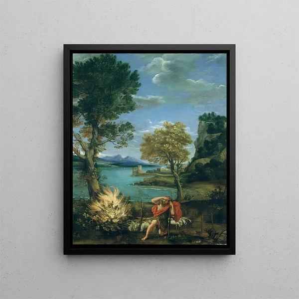 Domenichino - Landscape with Moses and the Burning Bush.webp