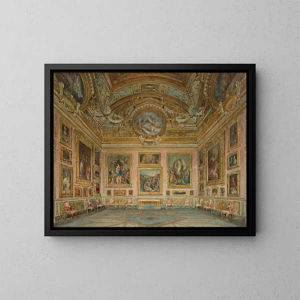 van het interieur van het Palazzo Pitti in Florence, Iliade-zaal - Domenico Caligo — ingelijst kunstwerk aan de muur