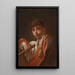 Jongen met blokfluit - Domenico Maggiotto — ingelijst kunstwerk aan de muur