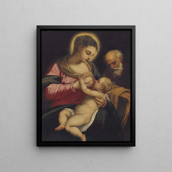 Heilige Familie - Domenico Tintoretto — ingelijst kunstwerk aan de muur