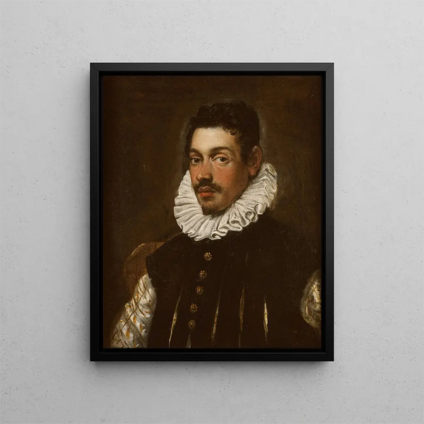 Portret van een edelman - Domenico Tintoretto — ingelijst kunstwerk aan de muur