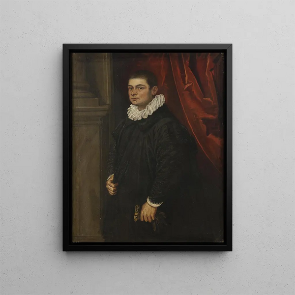Portret van een jonge man - Domenico Tintoretto — ingelijst kunstwerk aan de muur