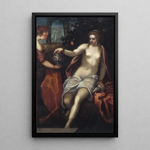 Suzanne - Domenico Tintoretto — ingelijst kunstwerk aan de muur