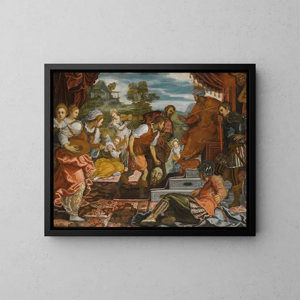 Het Triomf van David - Domenico Tintoretto — ingelijst kunstwerk aan de muur