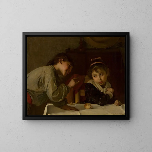 Kinderen - Dominik Skutecký — ingelijst kunstwerk aan de muur